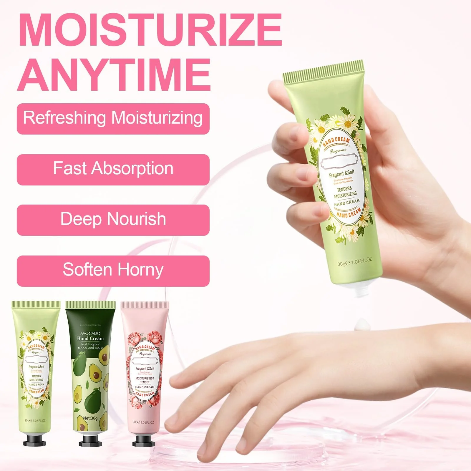 Носки с надписью, 3 крема для рук для женщин, подарочный набор (A), фото №3