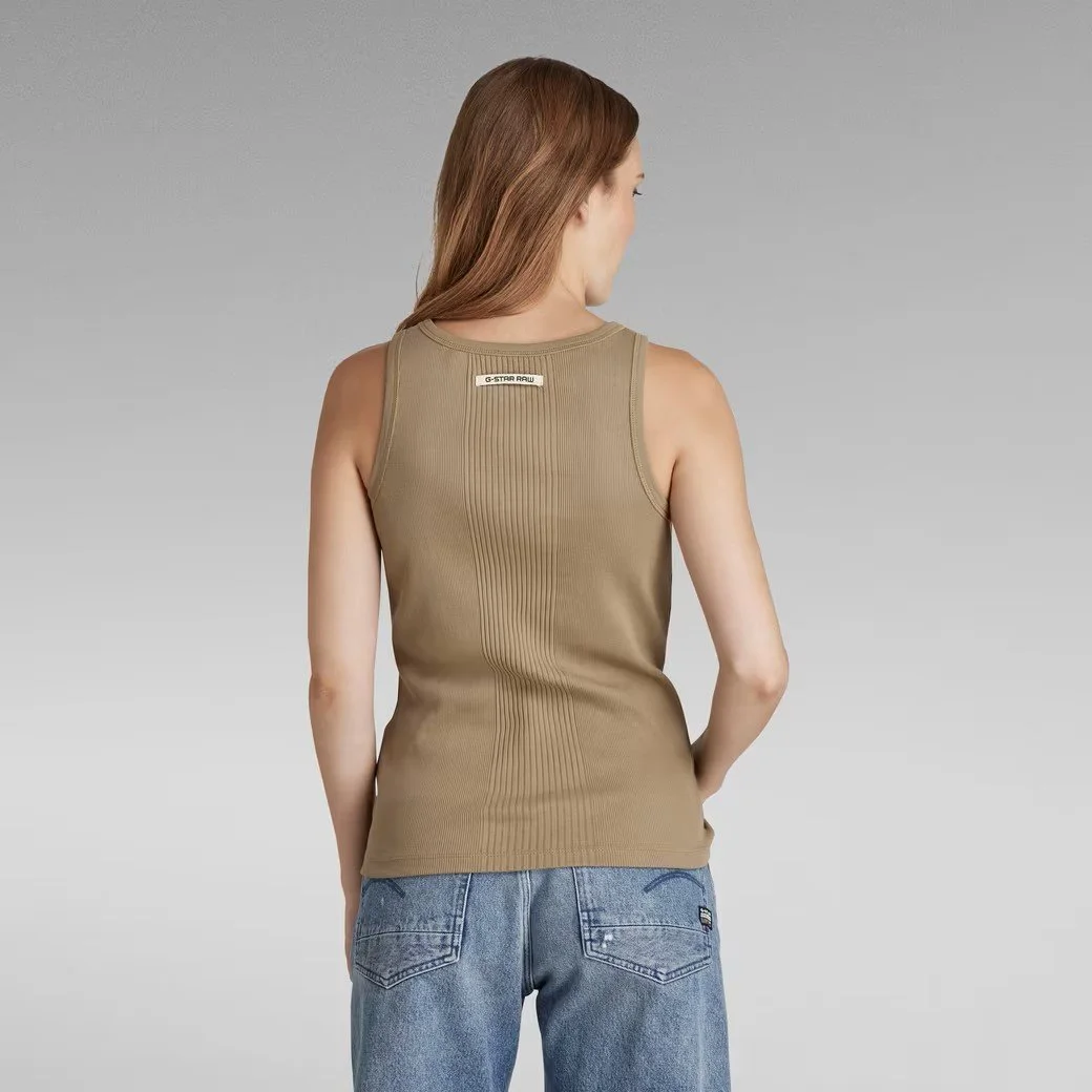 Жіноча майка G-Star - Engineered Rib Tank Top Бежевий - S, фото №3