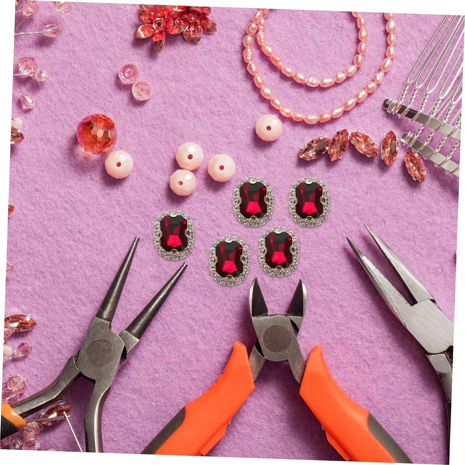 Стрази LALAFINA 20 шт., маленькі, пришивні, для прикраси одягу, сумок та весільних суконь, матеріали для рукоділля, яскраво-червоні, фото №7