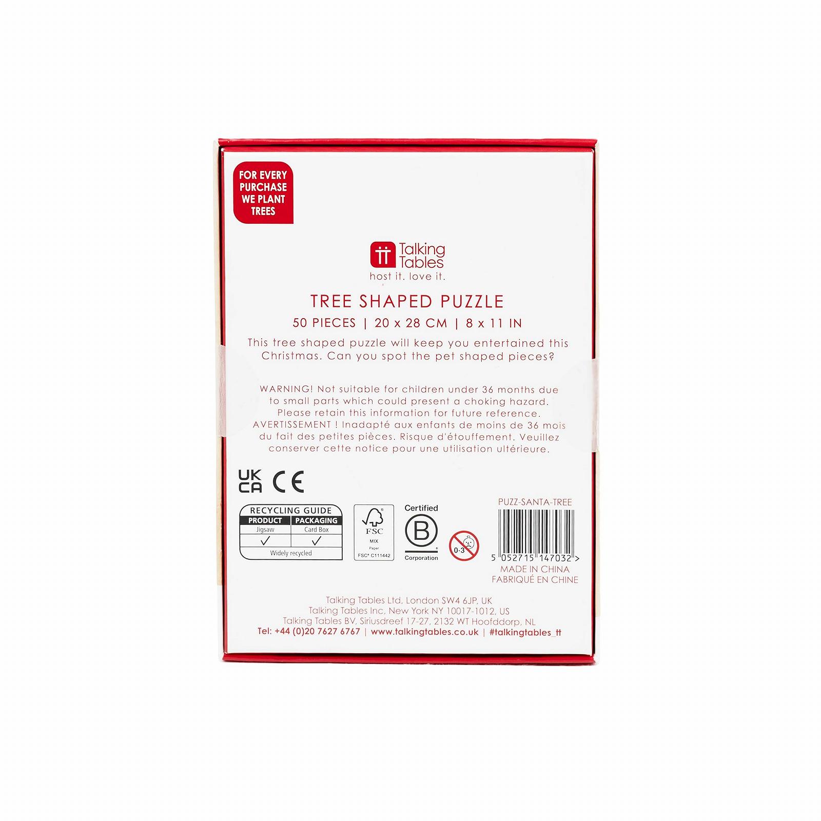 Пазли Talking Tables Christmas Tree Shaped 50 елементів 18.5 x 28 см, фото №4