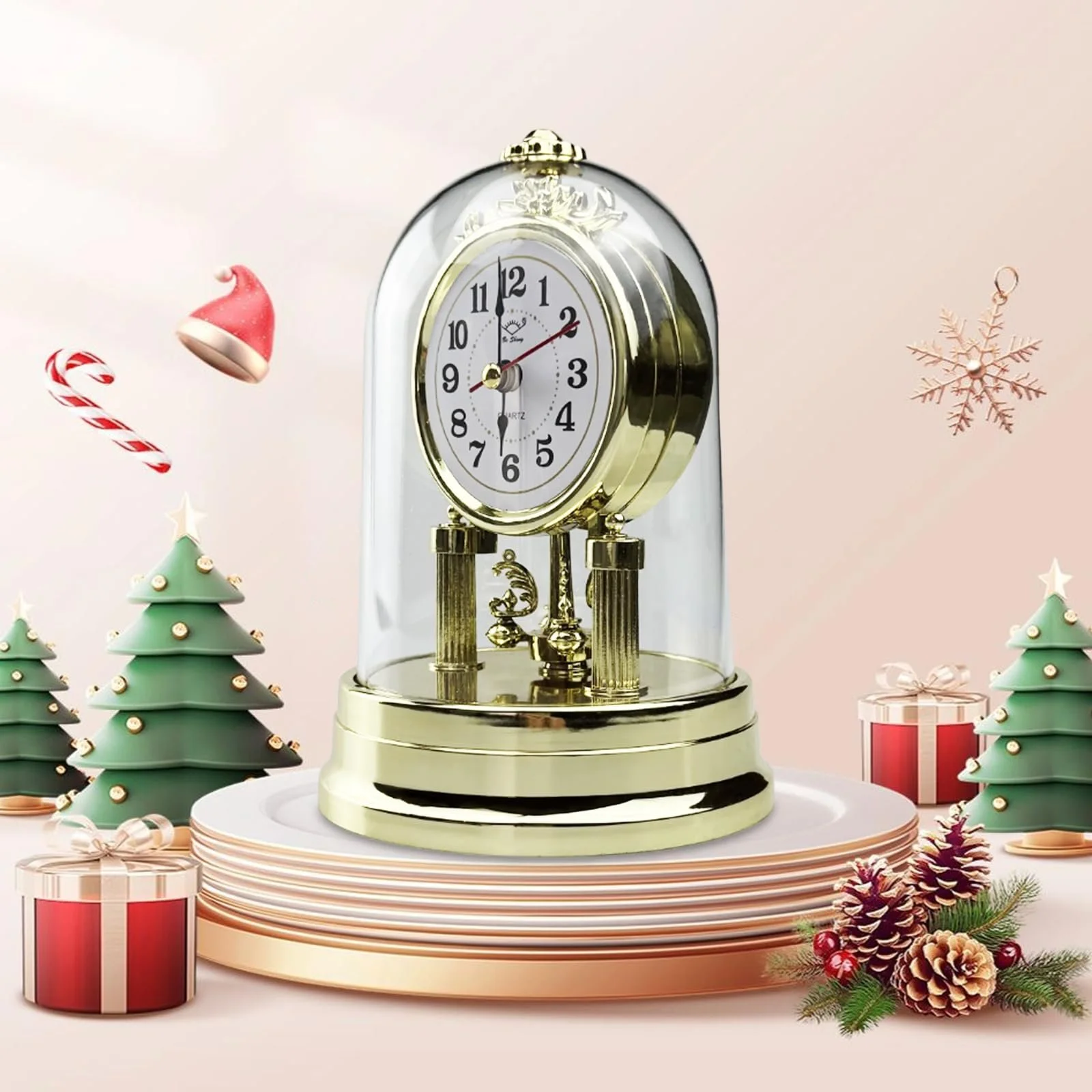 Настольные часы Flylin в европейском антикварном стиле, тихие, на батарейках, ретро, для гостиной, спальни, офиса, дома, золотой, фото №3 Настольные часы Flylin в европейском антикварном стиле, тихие, на батарейках, ретро, для гостиной, спальни, офиса, дома, золотой, фото №3