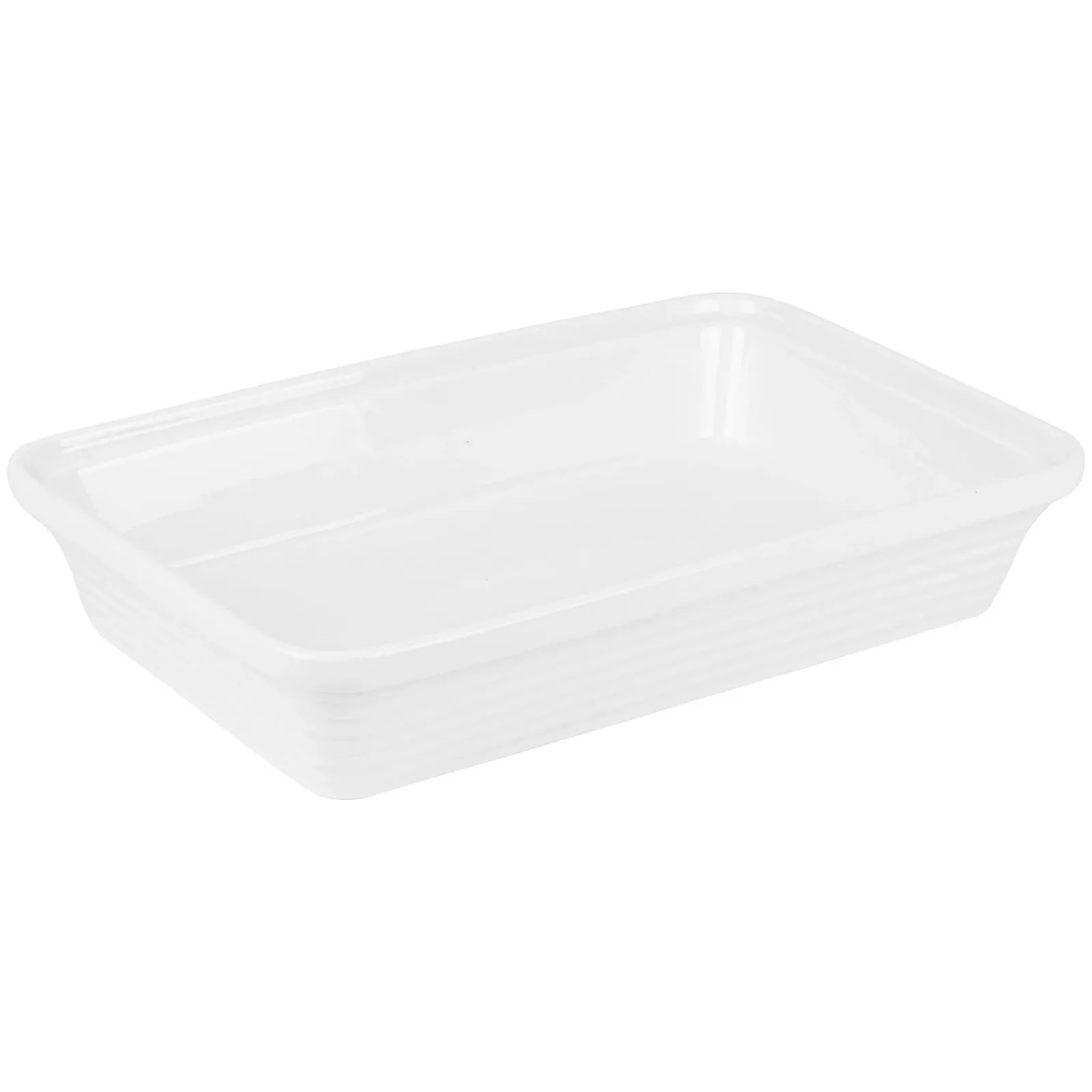 Форма для запекания керамическая с крышкой и подставкой 2 л Прямоугольная Белая, фото №3