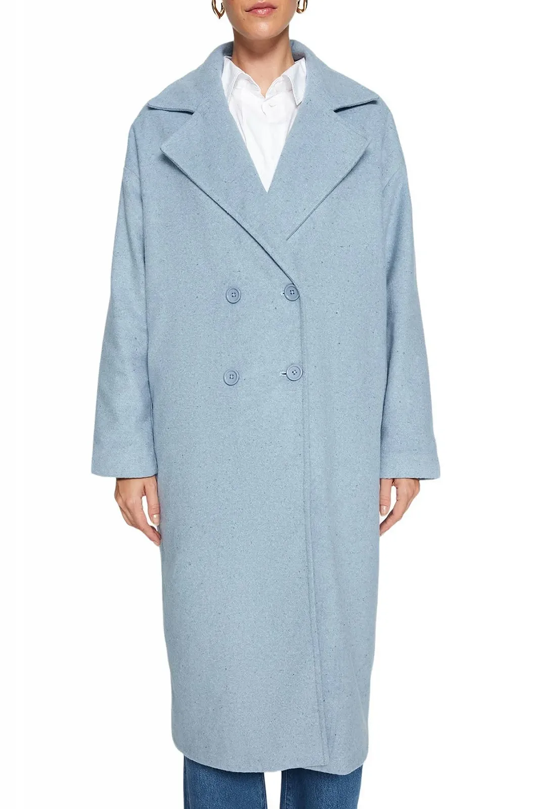 Пальто TRENDYOL Прямого Кроя Длинный Рукав, фото №5 Пальто TRENDYOL Прямого Кроя Длинный Рукав, фото №5