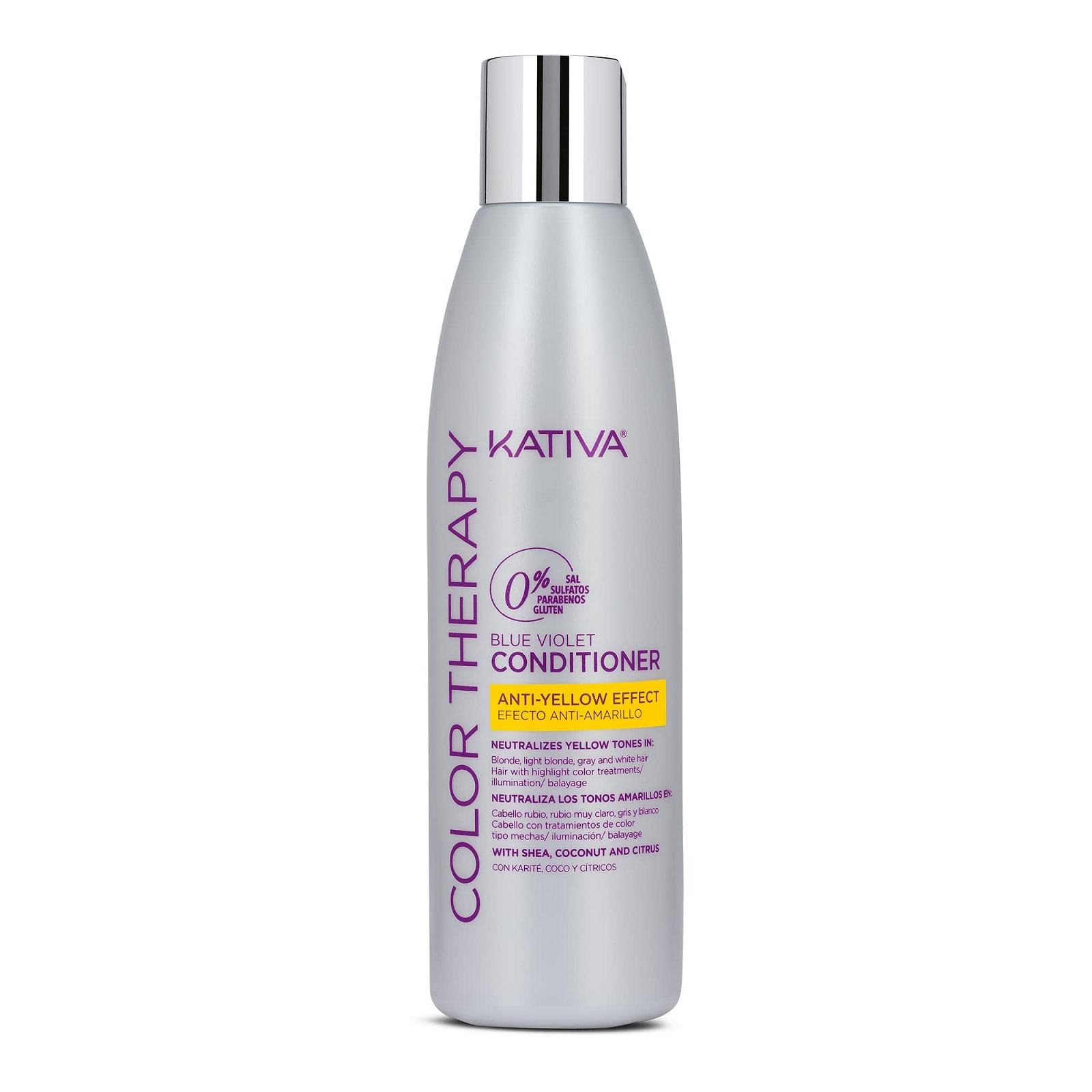 Кондиционер KATIVA Color Therapy Blue Violet для нейтрализации холодных оттенков блонд 250 мл, фото №1