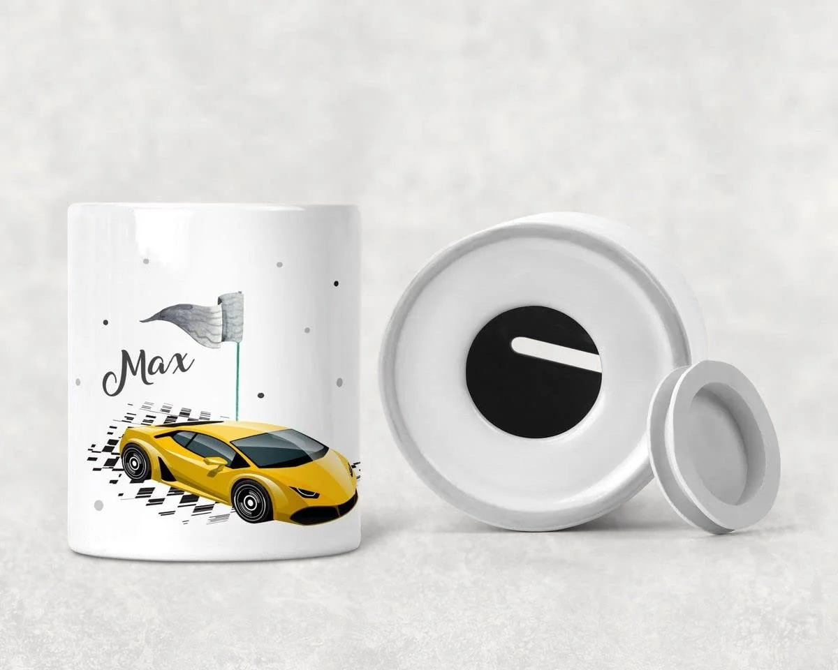 Скарбничка Mikalino Дитяча Гоночний автомобіль керамічна, фото №3