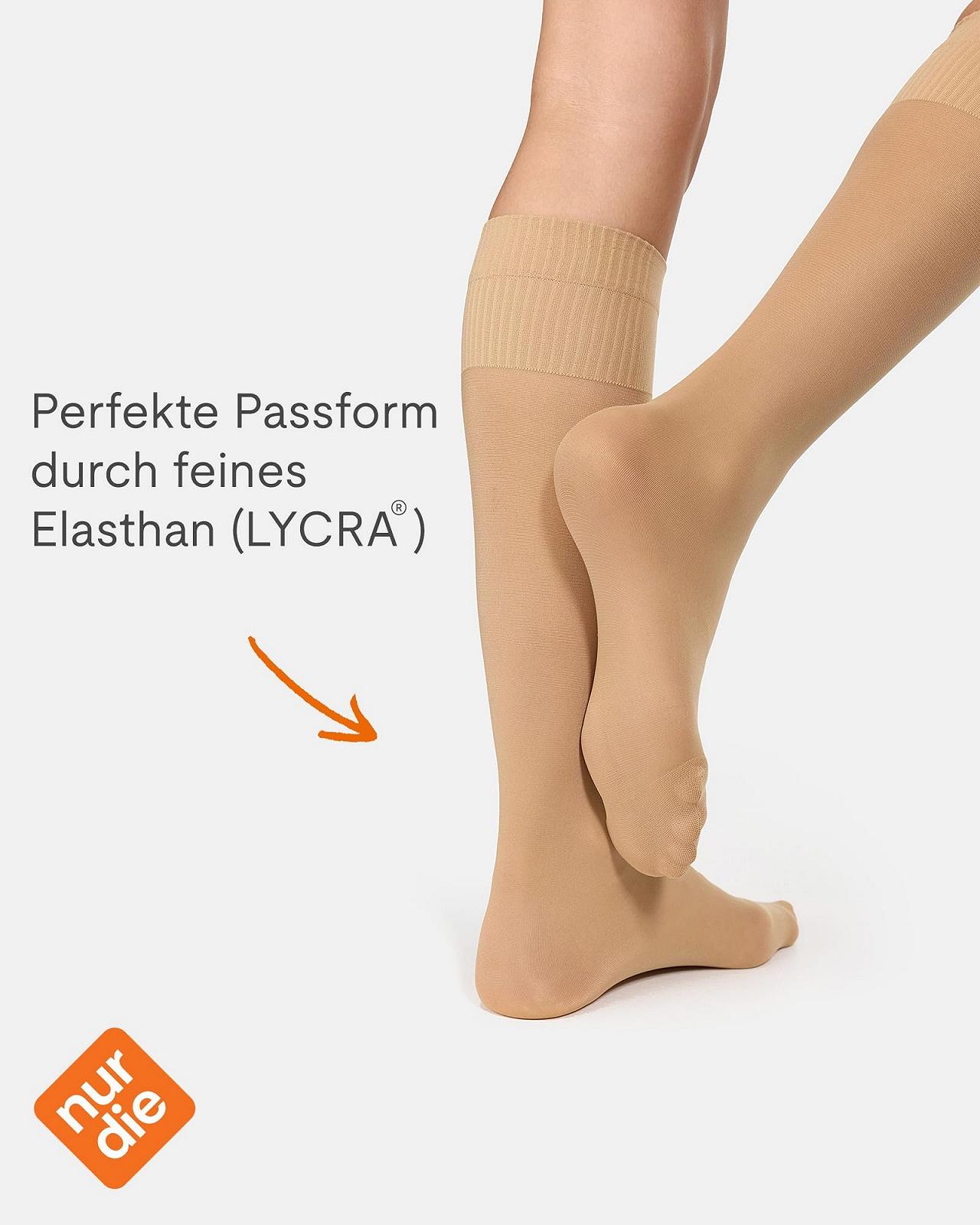 Чулки женские Nur Die Vita Support Миндаль, One Size EU (Упаковка из 4 штук), миндальный, фото №6