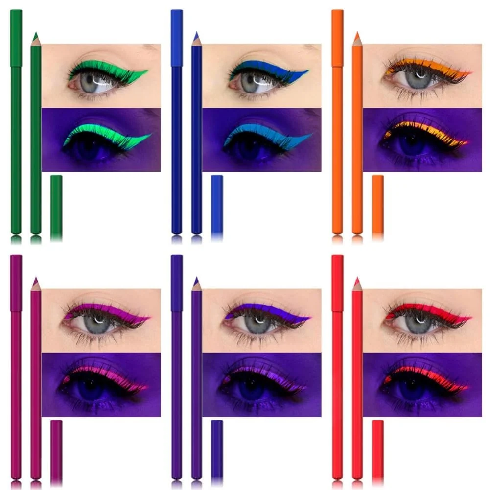 Карандаш Ofanyia UV Glow Neon, 12 цветов, матовая, цветная, Водостойкий, долговечная, радужная, для макияжа глаз, для женщин и девушек (UV Glow Set), фото №6