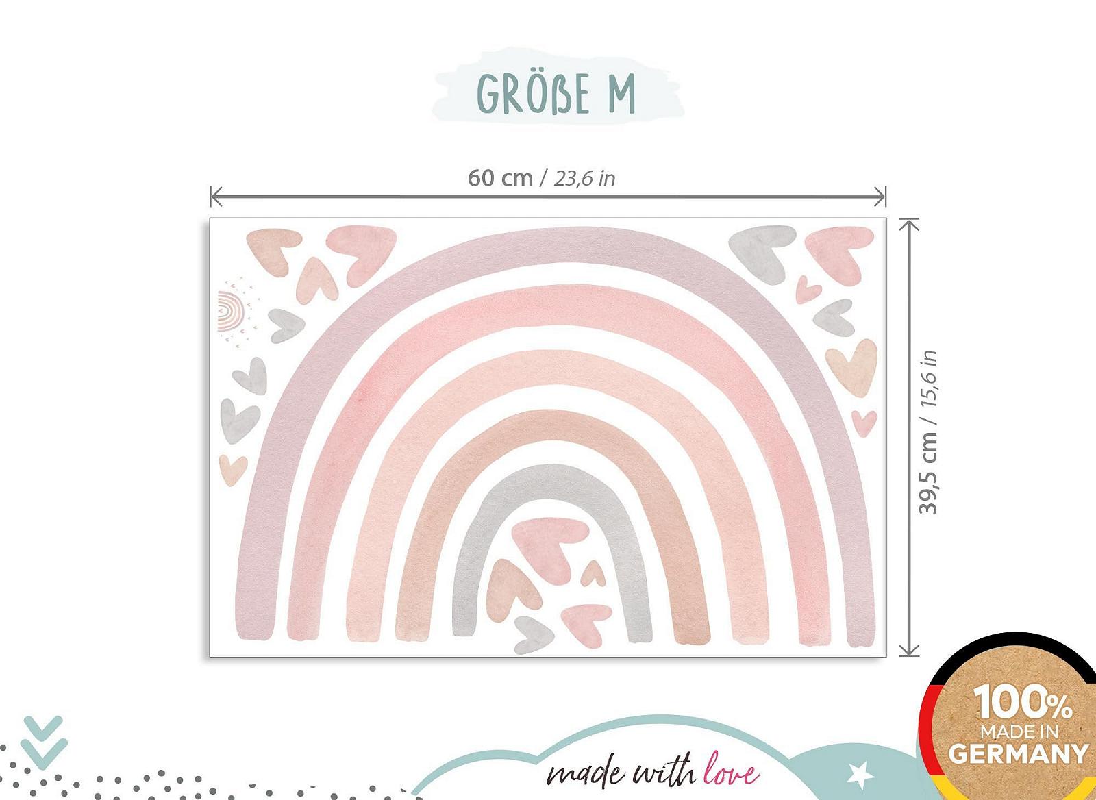 Наклейка на стену Little Deco DL5089 Радуга с сердцами Фиолетово-розовая M, фото №4