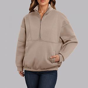 Женский свитшот с полузастежкой-молнией, воротником-стойкой, модный, повседневный, для тренировок, зимний, осенний, худи, на четверть молнии, с воротником, длинным рукавом, Y2K, крутой, милый synthetic.ua - Фото 1