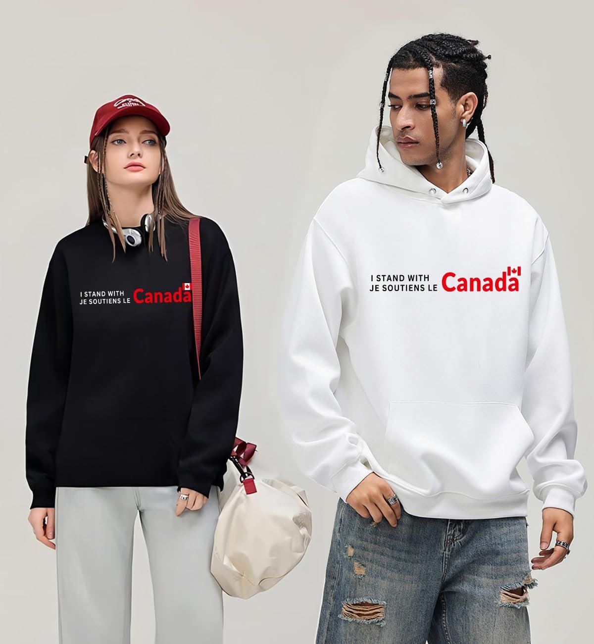 Унисекс свитшот I Stand With Canada Je Soutiens Le Canada, фото №2