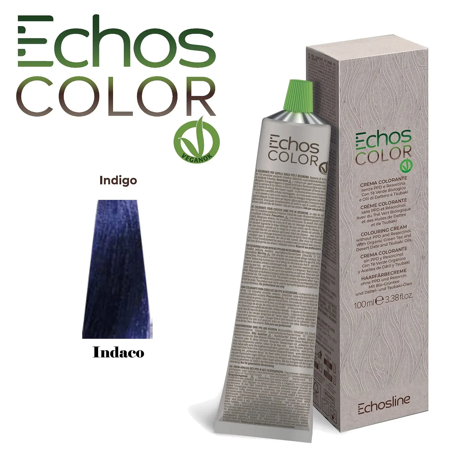 Крем-фарба Echos Colour Pure Colours Indigo 100 мл, фото №2 Крем-фарба Echos Colour Pure Colours Indigo 100 мл, фото №2