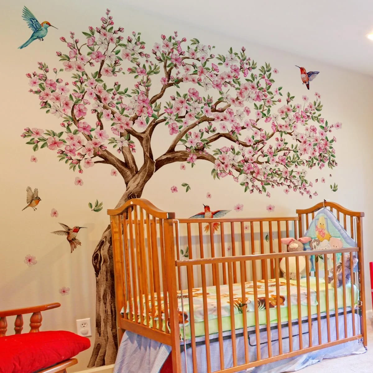 Наклейки на стіну Runtoo Pink Cherry Blossom Tree Великі Рожеві, фото №1