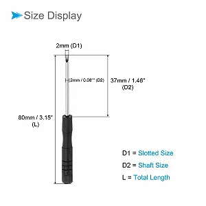 Набір шліцьових викруток 2 мм 80 мм S2 Steel 10 штук synthetic.ua - Фото 1