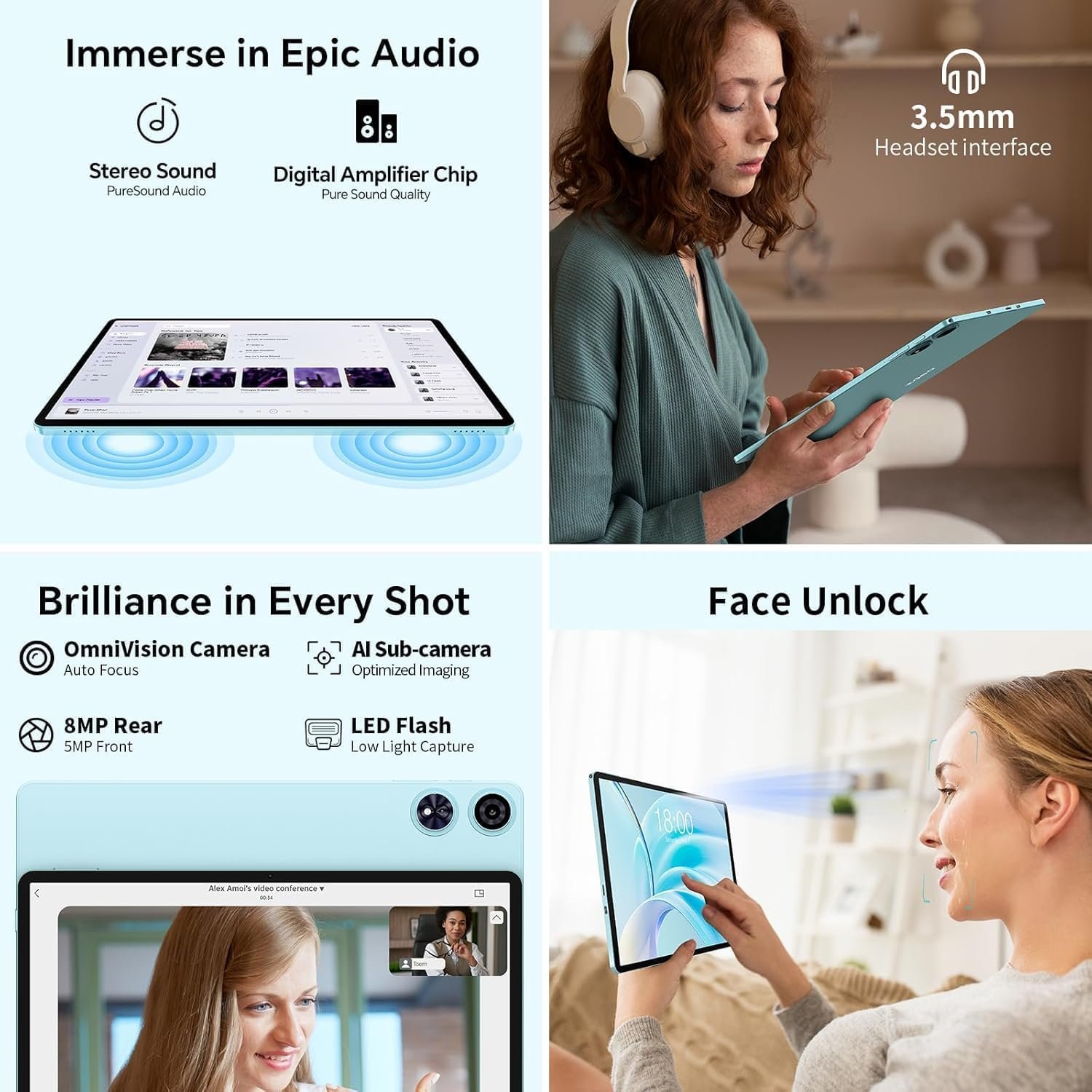 Планшет TECLAST P50CASE 11" (4+8)/128ГБ Android 15 Чорно - Блакитний, фото №5