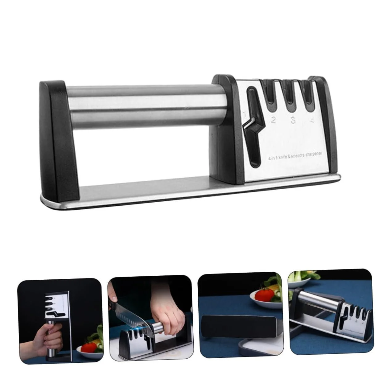 Точилка для ножів та ножиць ергономічна настільна компактна, фото №8