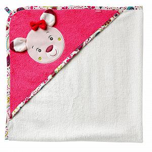 Полотенце для ванной Fehn Baby Sweetheart, детское пончо из хлопка и салфетка для лица с мордочкой олененка, рукавица для мытья с мотивом животных synthetic.ua - Фото 1