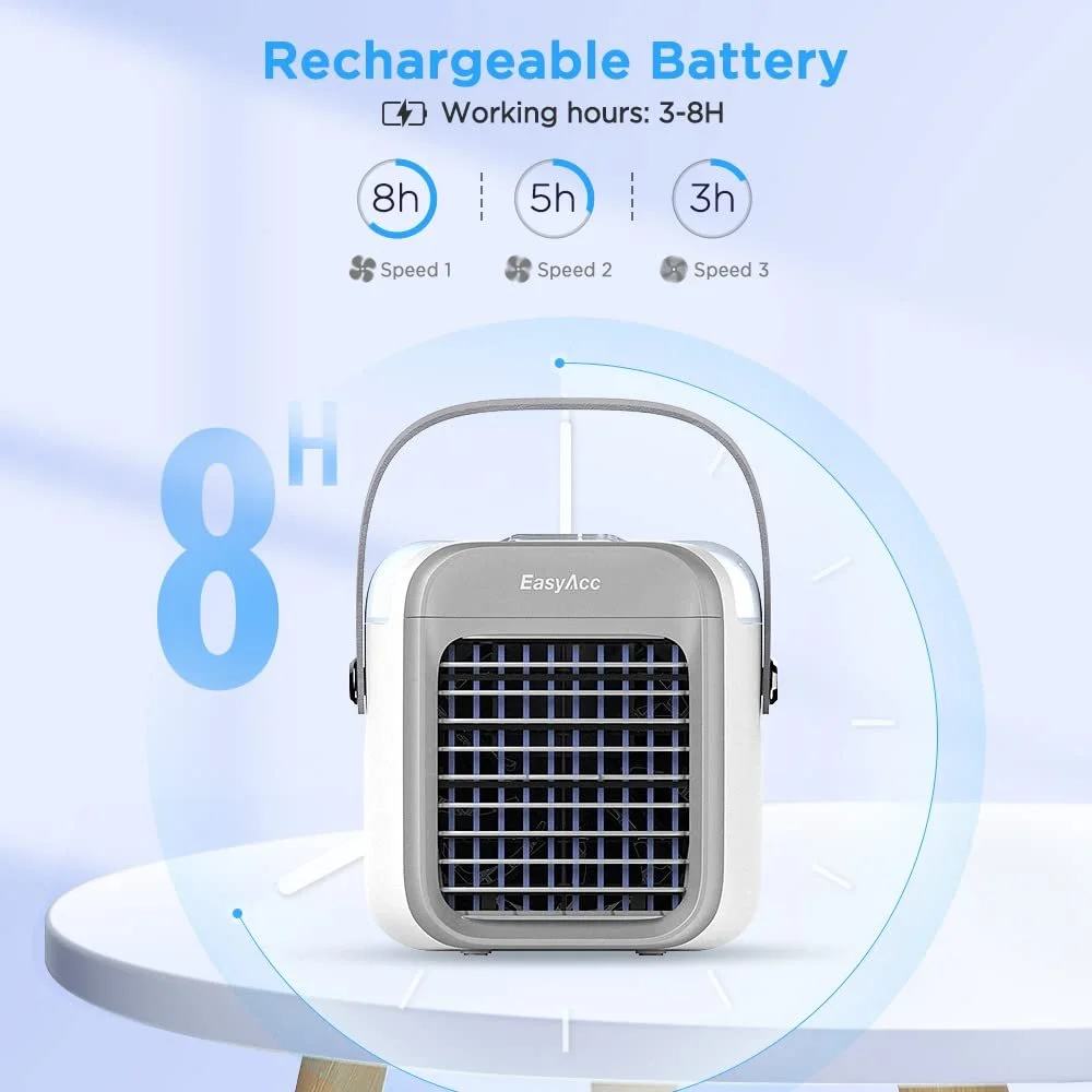 Портативный мини-кондиционер EasyAcc 300 ml 4 скорости с аккумулятором, фото №2