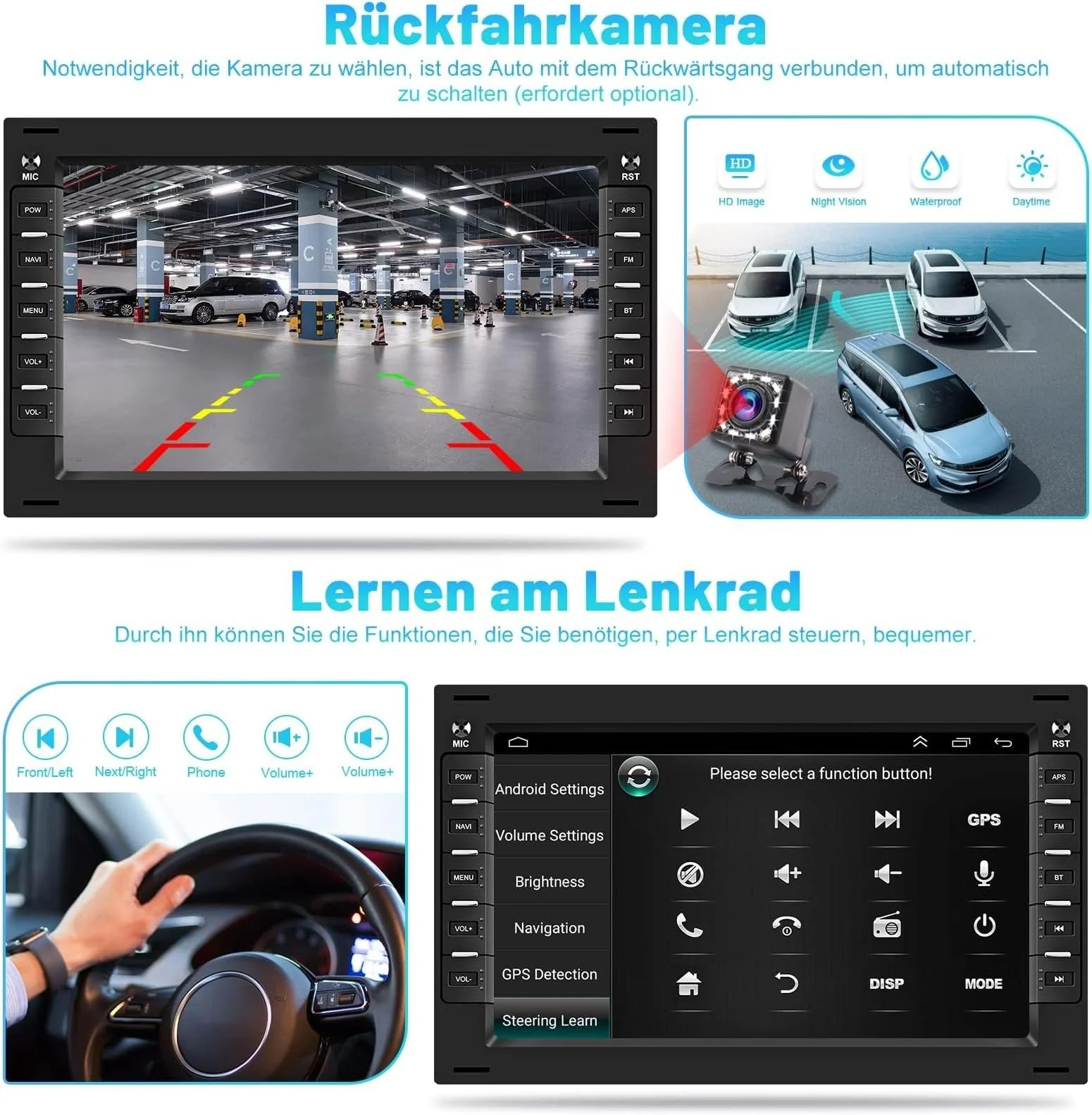 Автомагнітола SIXTOP Car Radio for VW T5 Golf 4 Bora Polo MK5 Sharan Jetta Peugeot 307 / 7'' / USB / WIFI / Bluetooth / Android13 / Black, фото №5