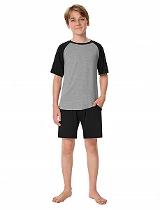 Пижама MoFiz для мальчиков, комплект из двух предметов: футболка с коротким рукавом и шорты synthetic.ua - Фото 1