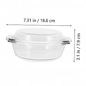 Форма для запікання NUOBESTY скляна з кришкою термостійка кругла synthetic.ua - Фото 1