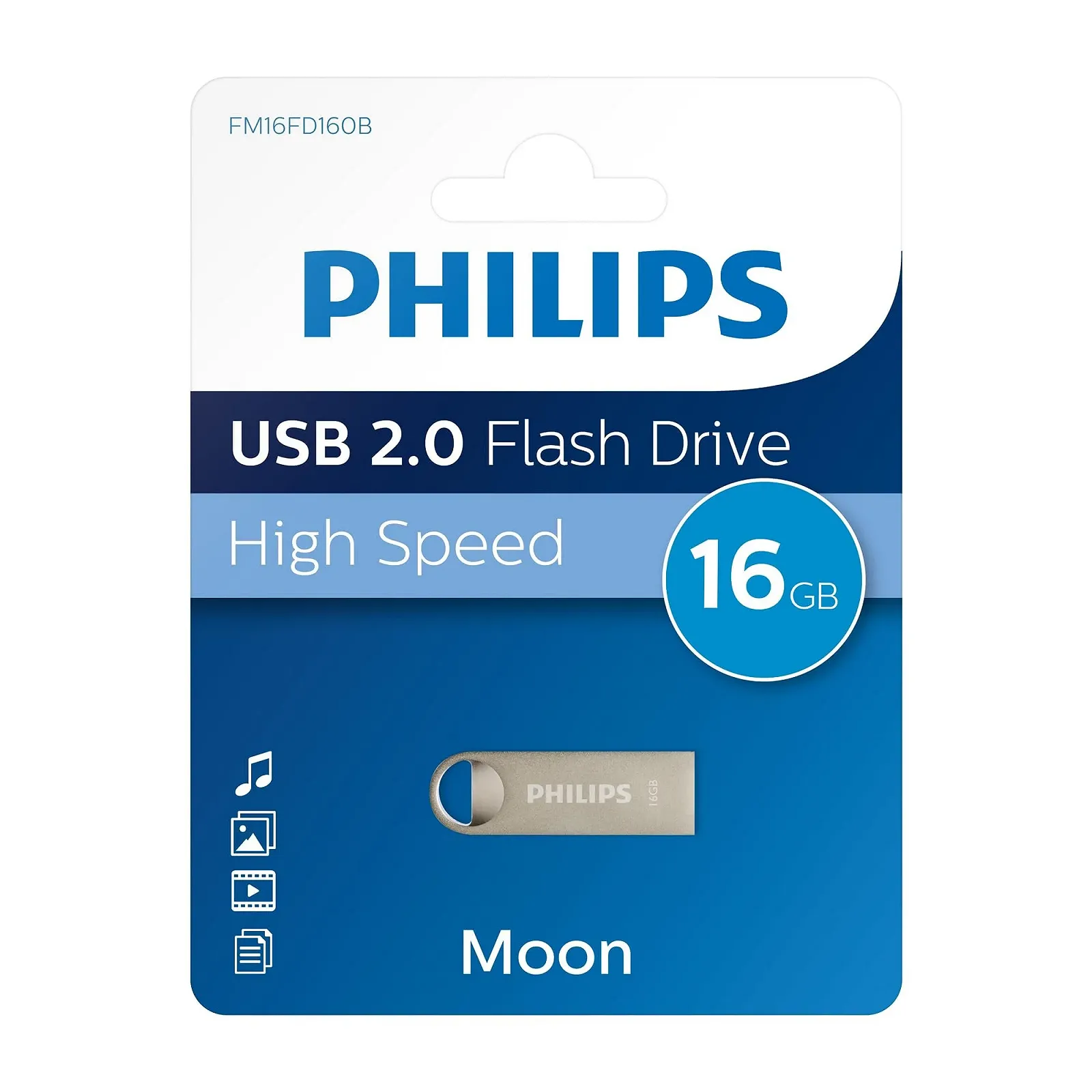 USB-флеш-накопичувач Philips Moon Edition High Speed 2.0 16 ГБ Сріблястий, фото №2