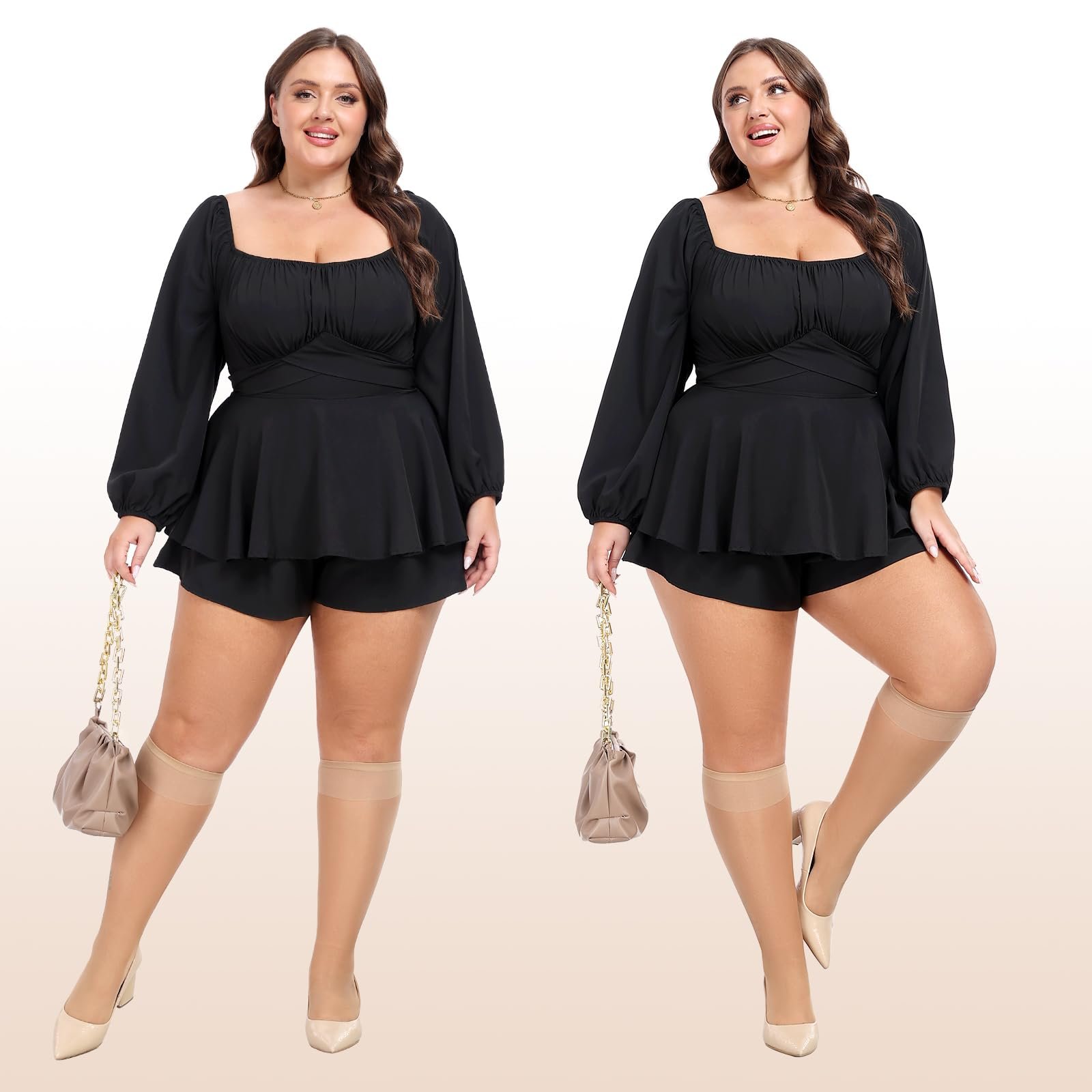 Гольфы MANZI, 10 пар, большие размеры, прозрачные нейлоновые чулки, тонкие гольфы, 15 ден, черный, телесный цвет, 36-42, фото №6