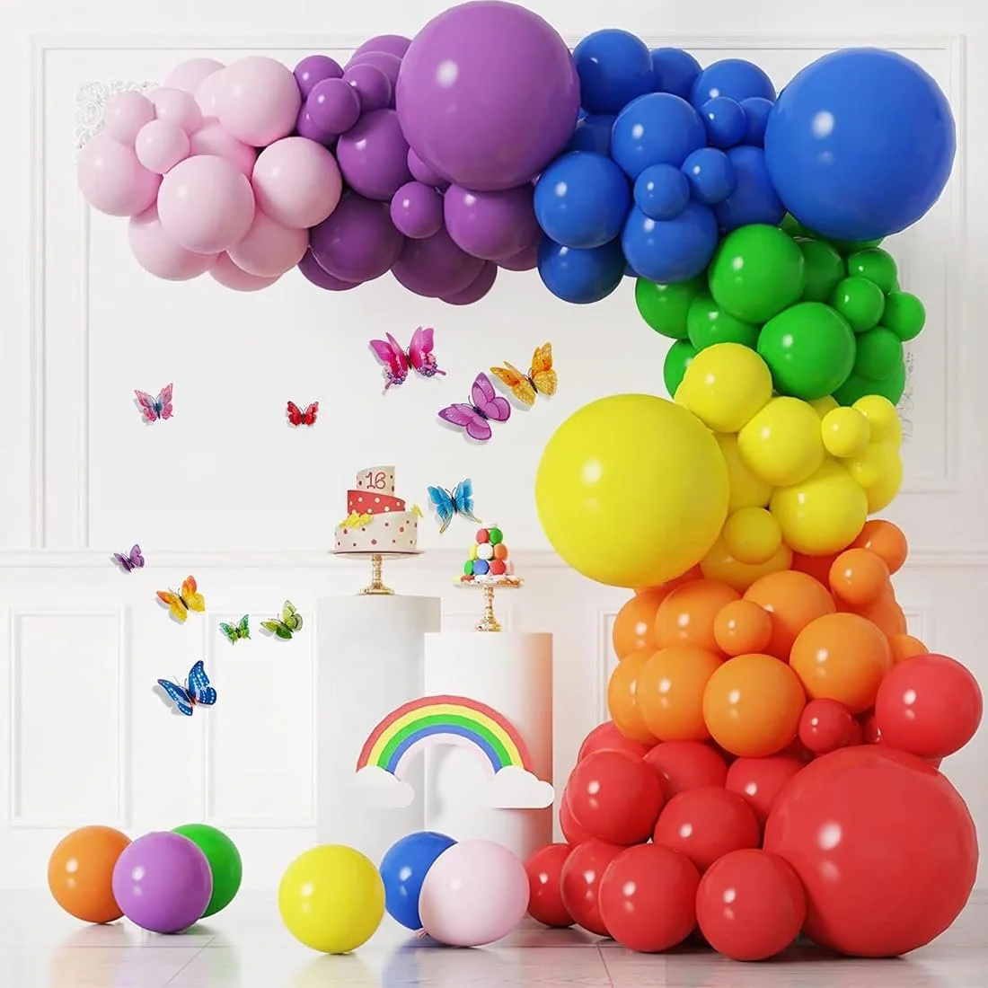 Наклейки на стену Метелики Набор 12 шт. Акварельные Розовые, фото №5