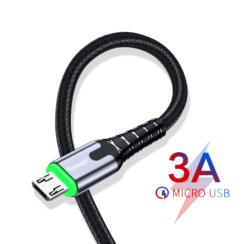 Зарядный кабель с подсветкой ESSAGER micro USB 3.0A 2метра(PS), фото №2