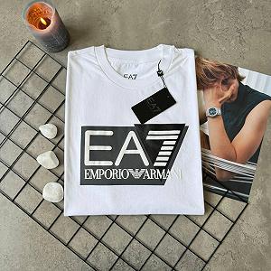 Футболка Emporio Armani EA7 брендовая мужская Емпорио Армани ЕА7 белая на лето для мужчины synthetic.ua - Фото 1