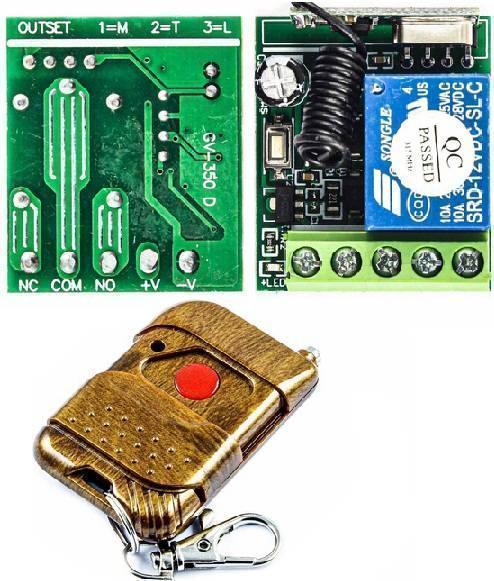 1-канальное беспроводное реле 12В пульт 315MHZ GV-350D, фото №2