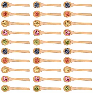 Ложка Деревʼяна Міні Набір 30 штук Натуральне дерево харчової якості для спецій, кави, чаю synthetic.ua - Фото 1