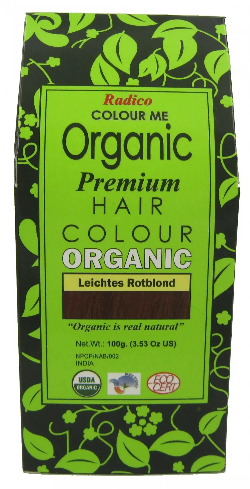 Фарба для волосся Radico Organ Світлий червонувато-русявий, 100 г, фото №1