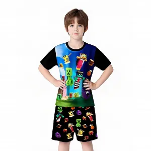 Пижама Lspoer Футболка Штаны Детская MC & Mine Короткий Рукав synthetic.ua - Фото 1