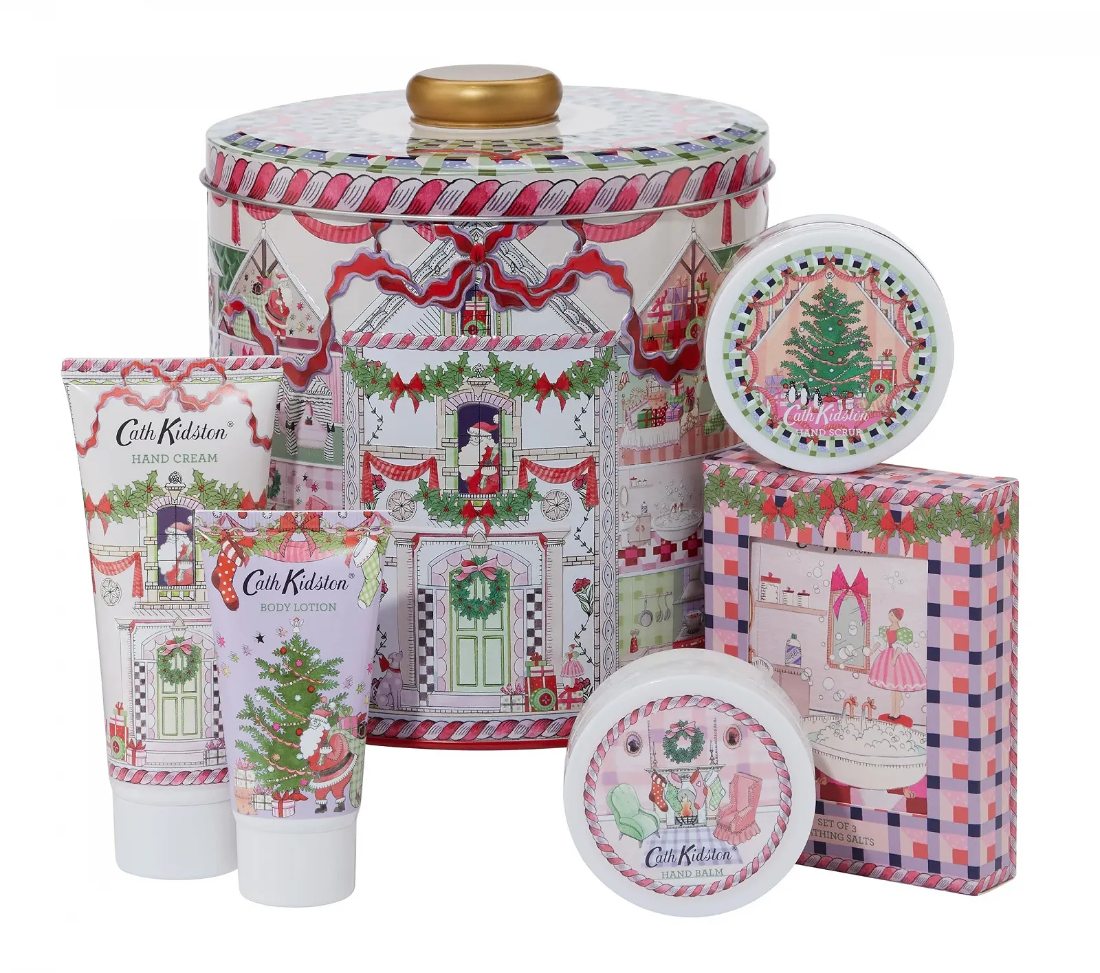 Крем для рук Cath Kidston 100 мл, Лосьон для тела, Скраб для рук, Бальзам для рук 3 x 50 мл и Мешочек с солью для ванн 3 x 20 г, Набор для ухода за телом в жестяной банке, Дорожный размер, Веганский, фото №2