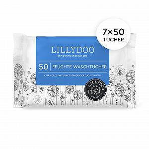 Влажные салфетки LILLYDOO 350 штук (7 x 50), без запаха, очень большие, без пластика synthetic.ua - Фото 1