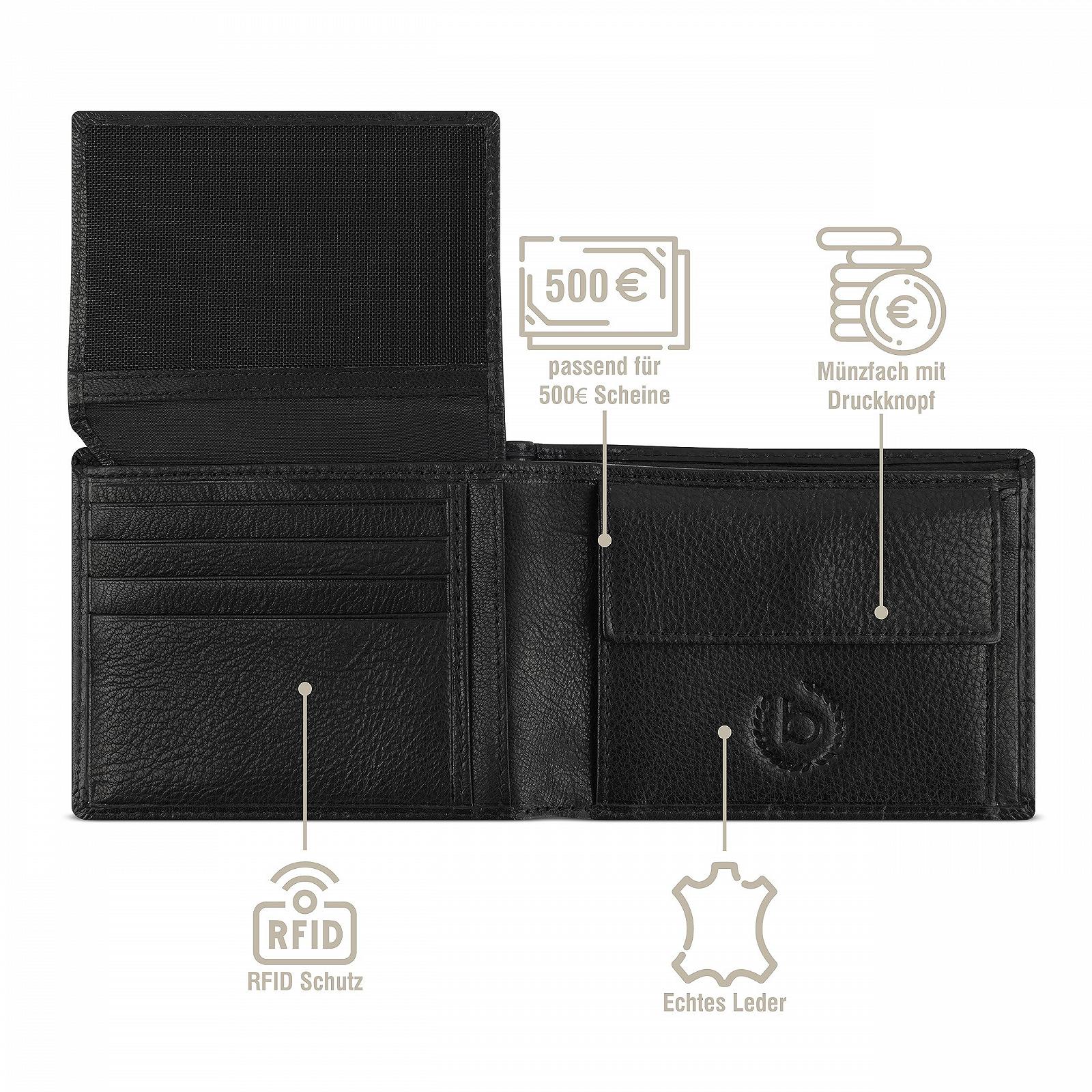 Кошелек Bugatti Nevio с клапаном и RFID-защитой, эффект крокодила, коньячный, повседневный, фото №4