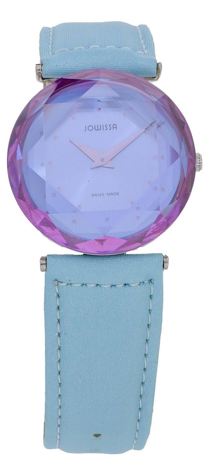 Женские часы JOWISSA Cubic Zirconia, кожаный ремешок, синий, фото №1