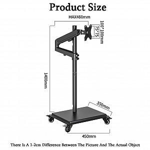 Напольная стойка для ноутбука, Компьютерная напольная подставка с подъемным механизмом, Портативная вращающаяся стальная стойка для офиса, дома, улицы, Поддерживает 2-9 кг synthetic.ua - Фото 1