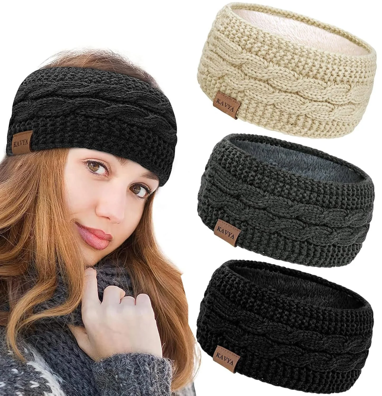 В'язана Пов'язка Kavya для Зігрівання Вух Жіноча Зимова, фото №1