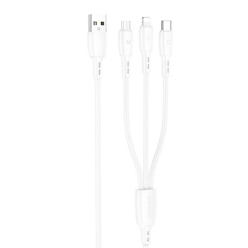 Дата кабель Borofone BX71 USB to 3in1 1m, фото №1