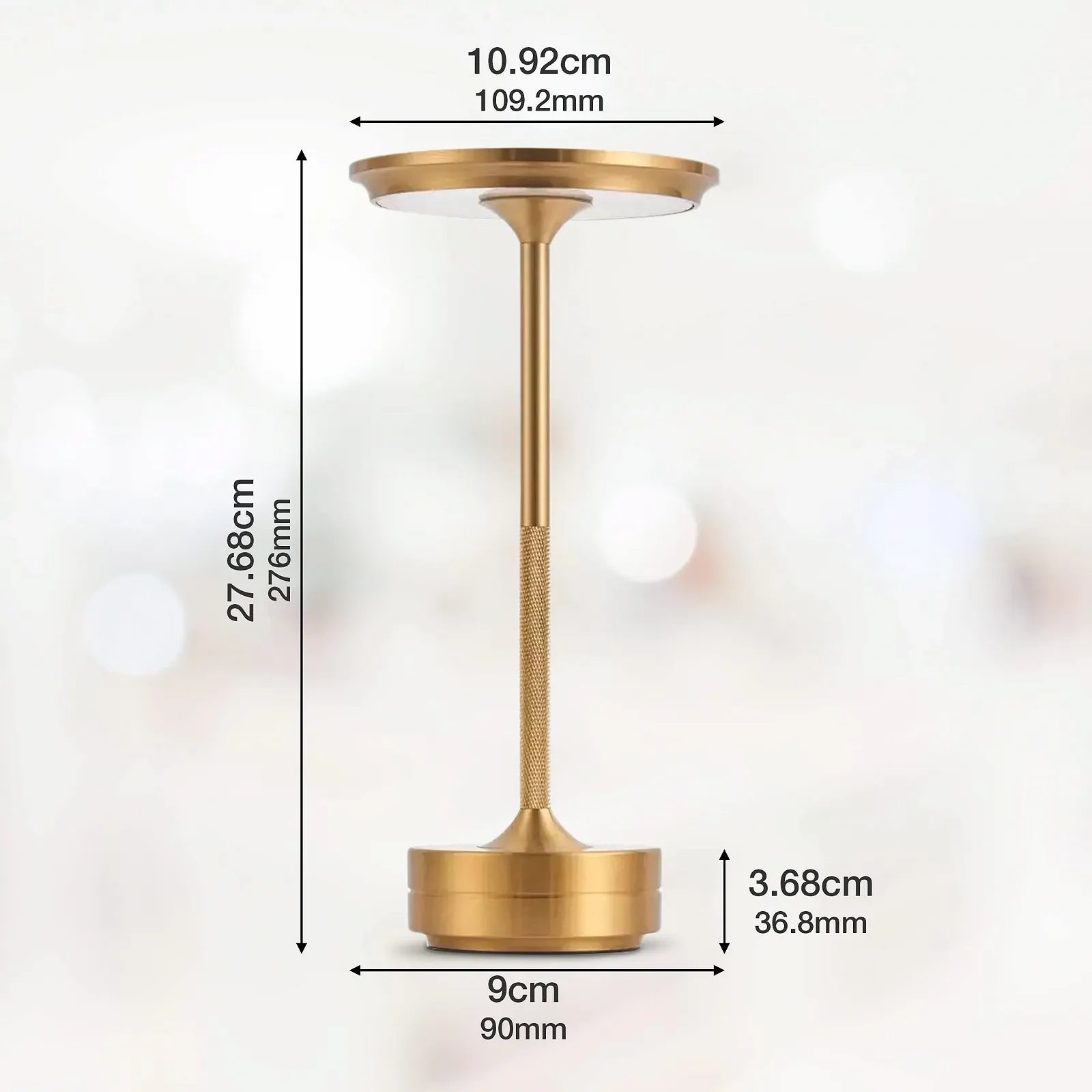 Настільна лампа EPIC LED акумуляторна сенсорна золота, фото №4