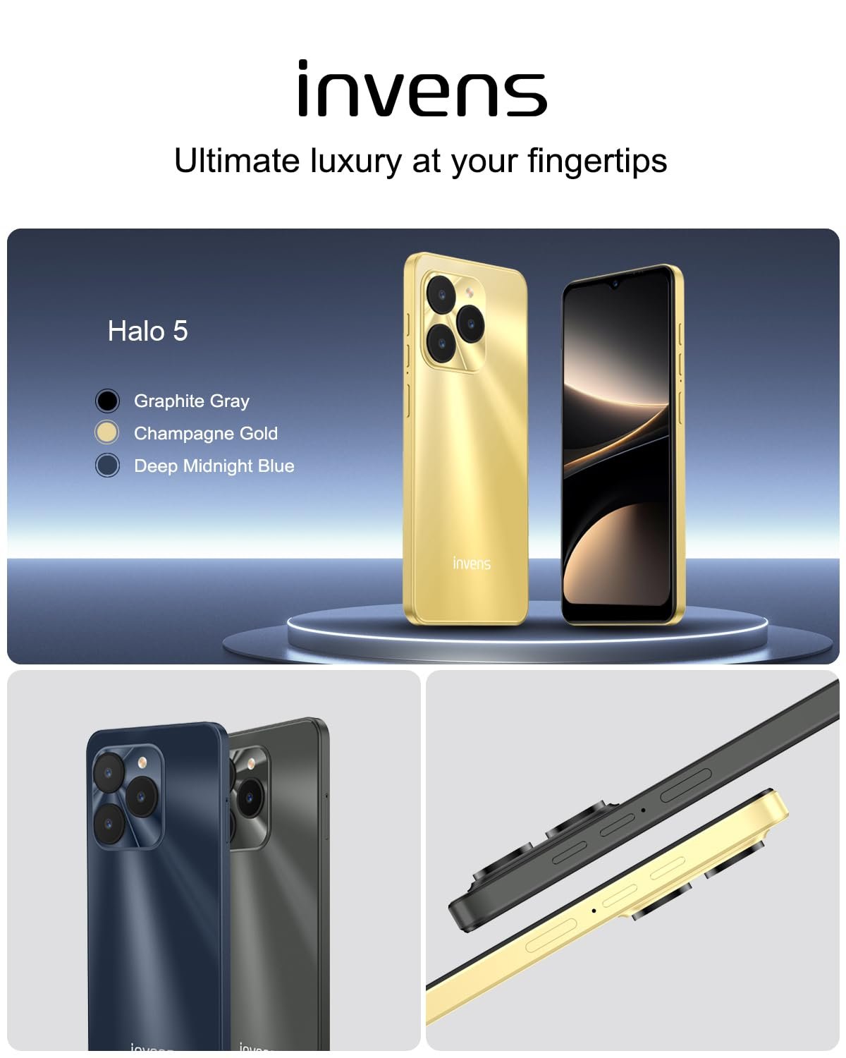Смартфон invens Halo 5 6.517 дюйма HD+ 5000mAh 7GB+64GB/256GB 8MP+16MP 4G Dual-SIM, фото №9 Смартфон invens Halo 5 6.517 дюйма HD+ 5000mAh 7GB+64GB/256GB 8MP+16MP 4G Dual-SIM, фото №9
