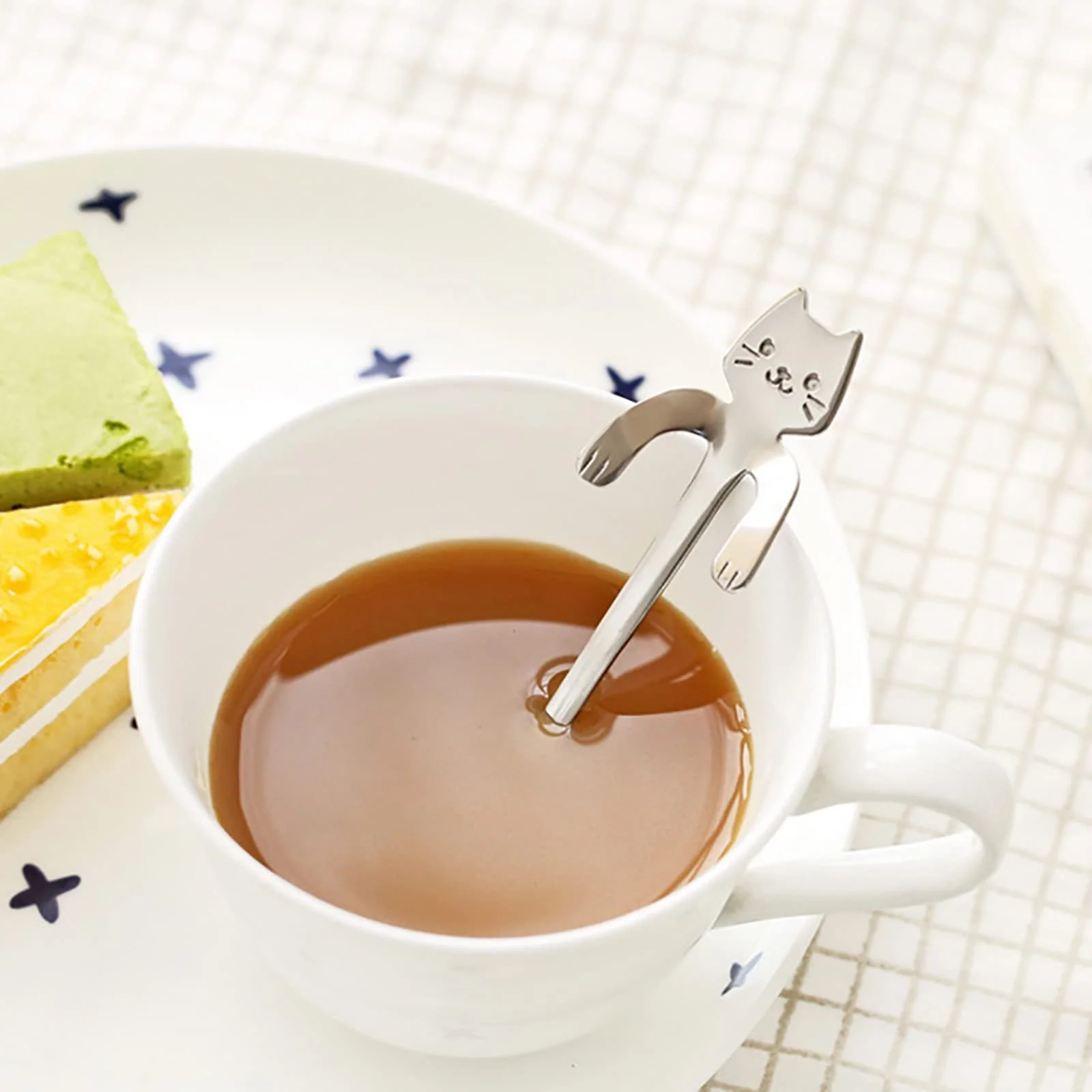 Ложка чайна Cat Coffee Spoon 12 см, срібна, набір 6 штук, фото №6