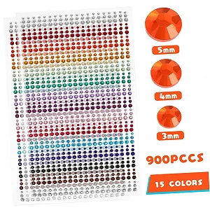 Наклейки зі стразами VILLCASE 2 аркуші Самоклеючі з кришталевими дорогоцінними каменями synthetic.ua - Фото 1