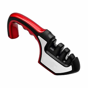 Точилка для ножей ручная esmen 3-этапная алмазная вольфрамовая керамическая черная - Фото 1