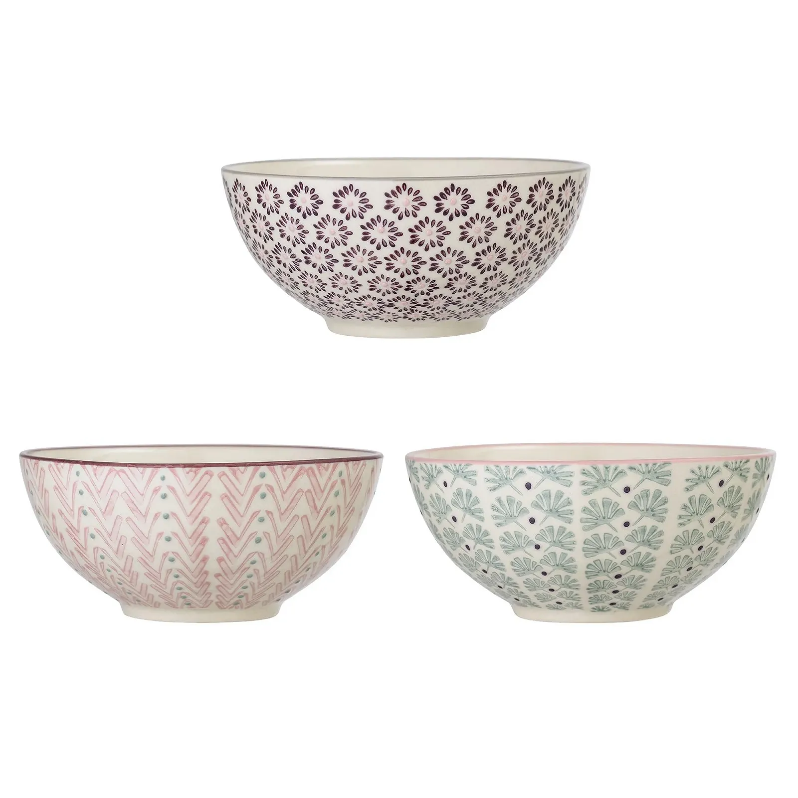 Набор лоханок Bloomingville Maya, 3 шт, керамика, диаметр 16.5 см, высота 7.5 см, фото №1