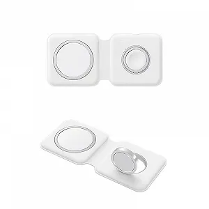 Беспроводное зарядное устройство ColorWay MagSafe Duo Charger 15W for iPhone White (CW-CHW32Q-WT) - Фото 1