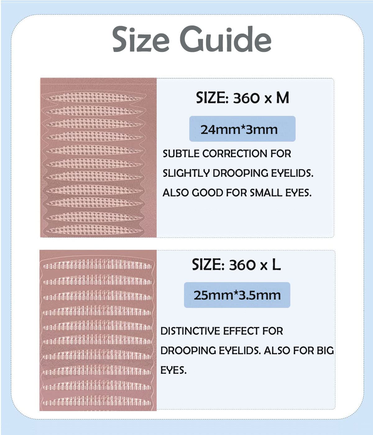Стрічки для підтяжки повік Sportools 2TYPEU101 (M) Invisible Stripes Eyelid 360 шт для підтяжки повік без хірургії, фото №3