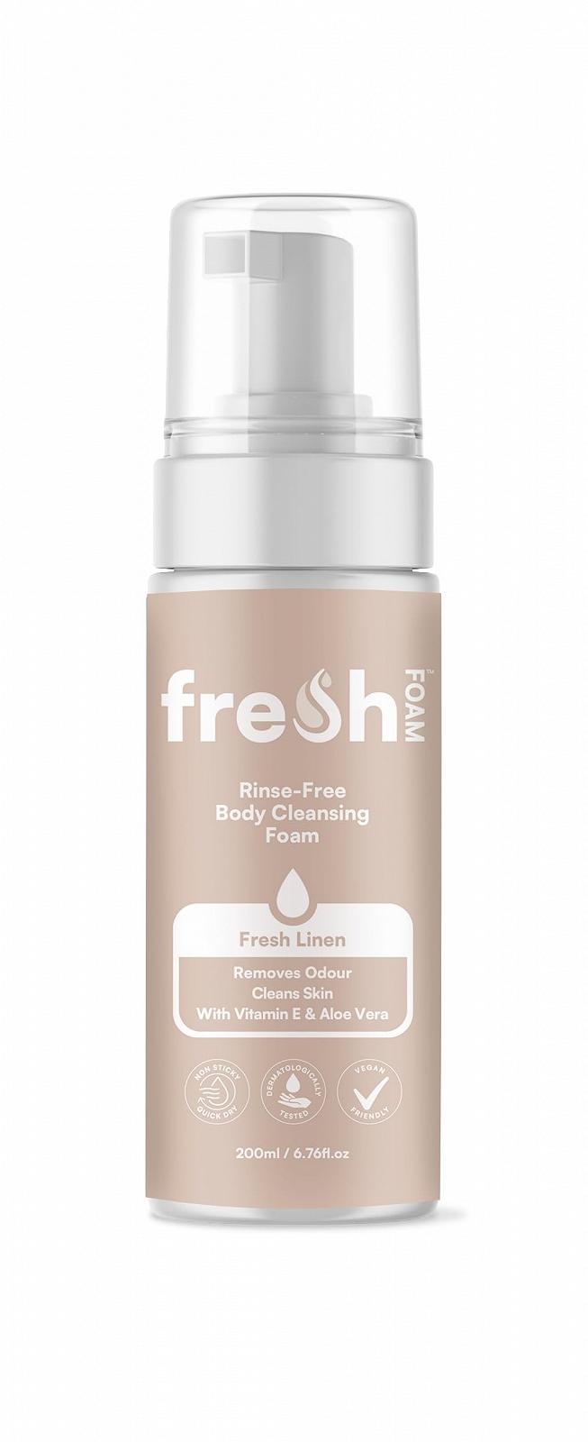 Пінистий гель для душу без змивання FreshWipes Rinse Free 200 мл, фото №1