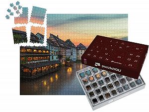 Адвент-календарь пазл puzzleYOU Strasbourg 1000 элементов - Фото 1